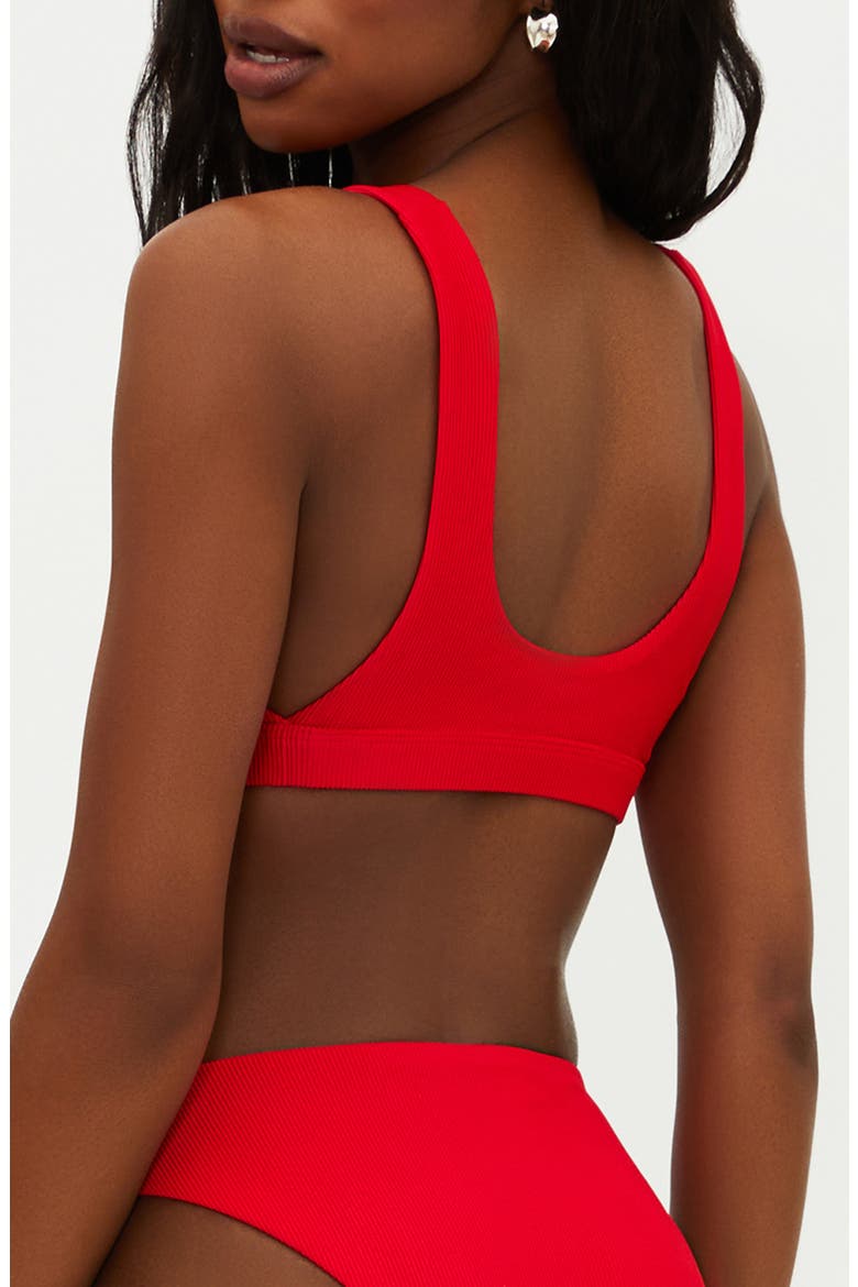 Peyton Ribbed Bikini Top, Alternate, color, RED