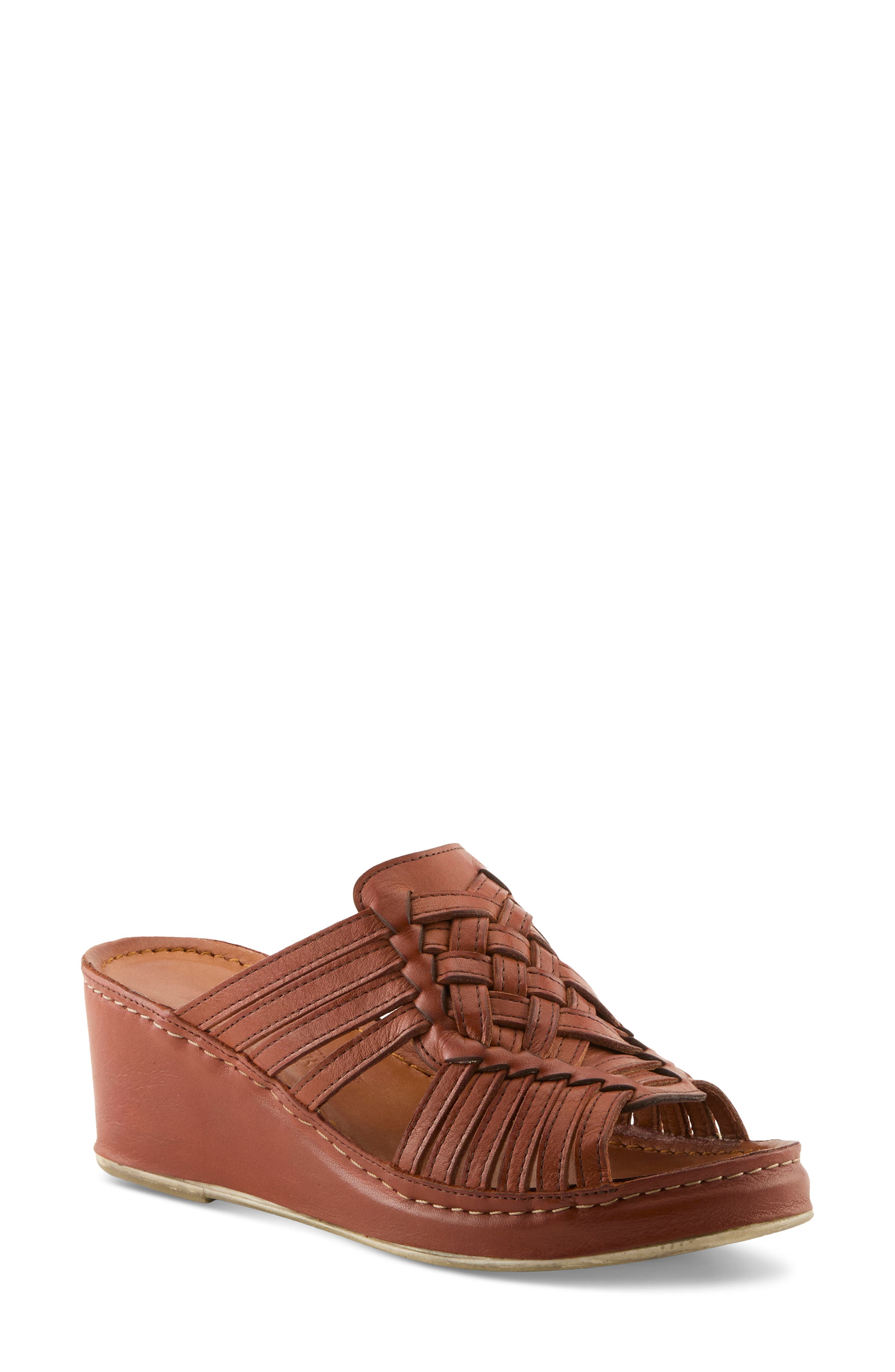 Spring Step Nokiah Platform Wedge Sandal, Main, color, Cognac