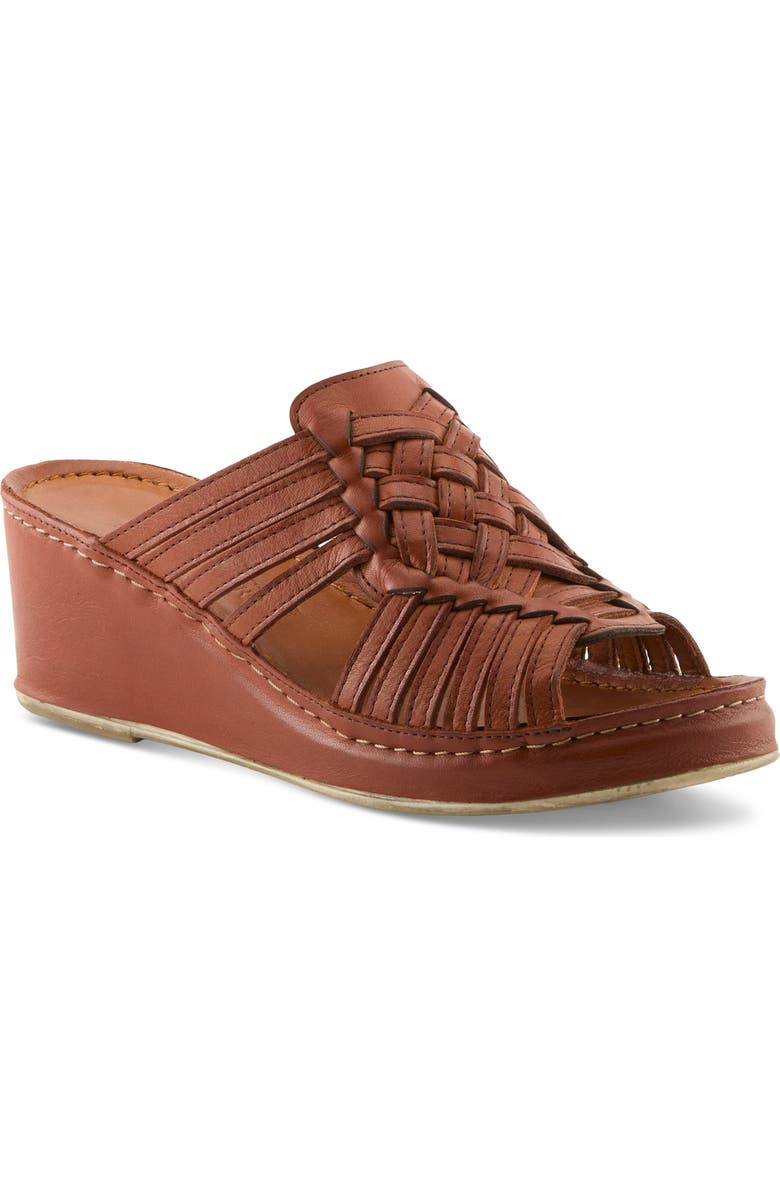 Spring Step Nokiah Platform Wedge Sandal, Main, color, Cognac