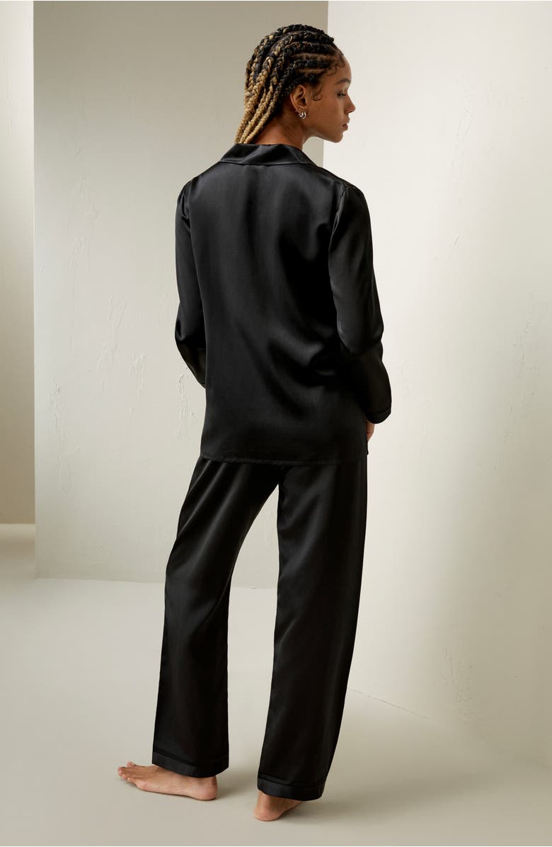 Lilysilk Full Length Silk Pajamas Set, Alternate, color, Black