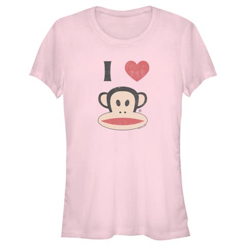 Junior's Paul Frank Distressed I Heart Julius  Graphic T-Shirt