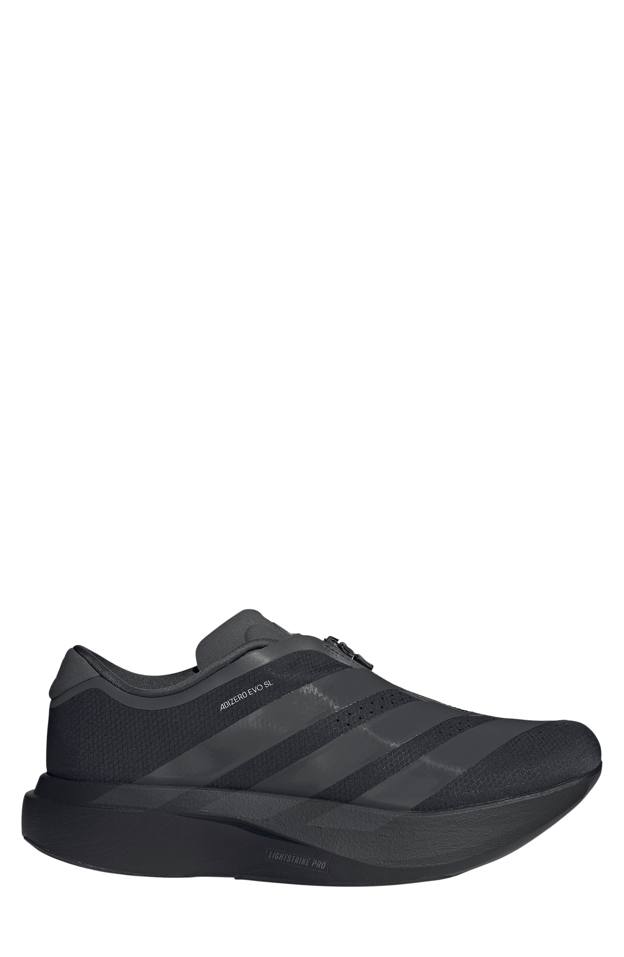Adizero Evo SL Zip LightstrikePro Running Shoe, Alternate, color, CORE BLACK/ GREY/ SILVER