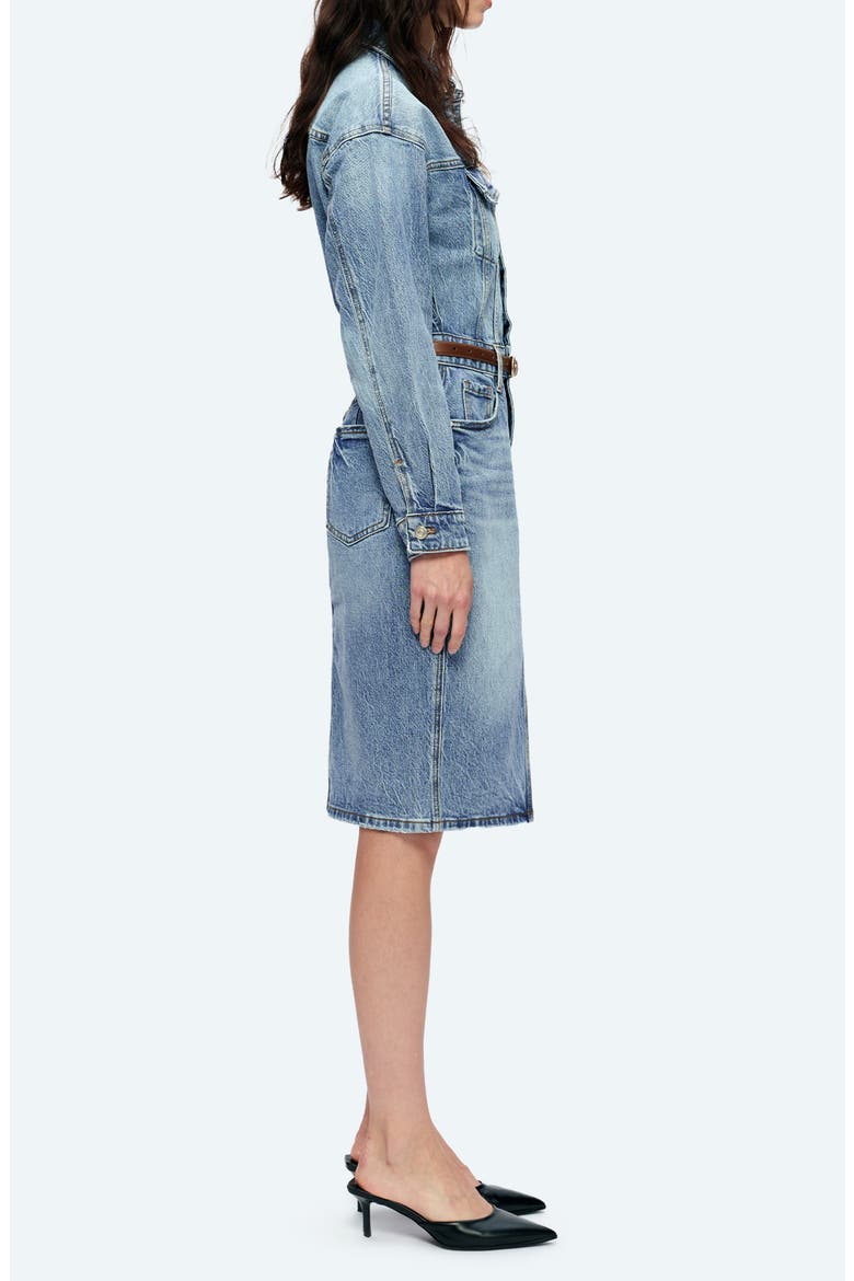 Doris Long Sleeve Denim Shirtdress, Alternate, color, ISLAND