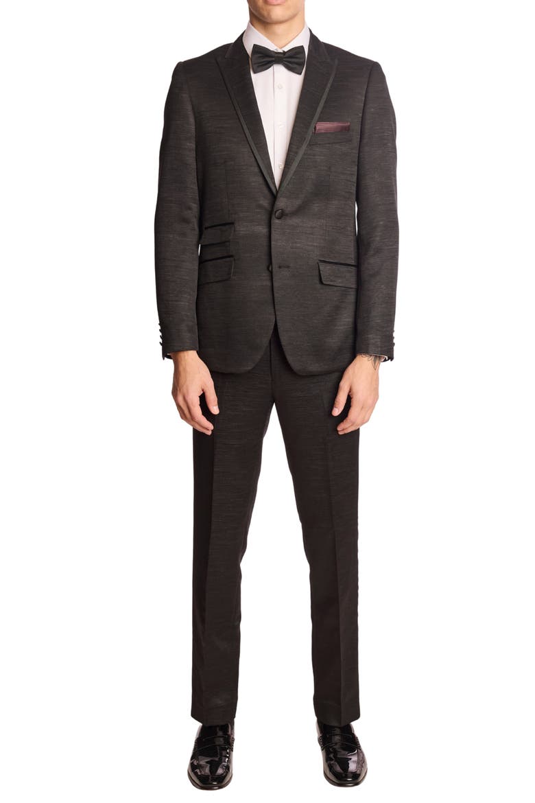 Slim Fit Sloane Tuxedo Pants, Alternate, color, BLACK JACQUARD