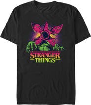 Stranger Things Netflix Men's Stranger Things Demogorgon Neon Pixel Logo T Shirt