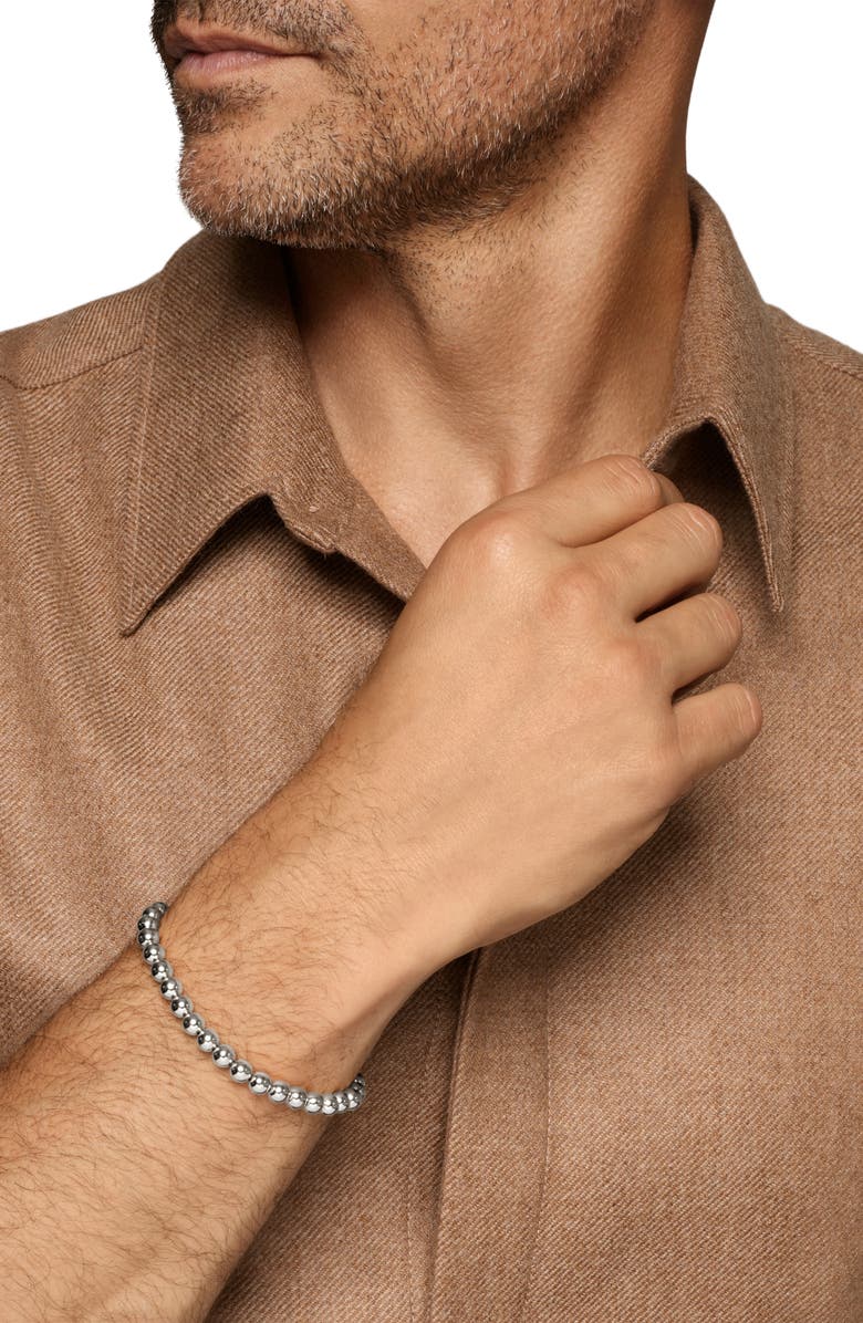 David Yurman Men's Spiritual Beads Metal Bead Bracelet, 4mm, Alternate, color, Silver 6Mm