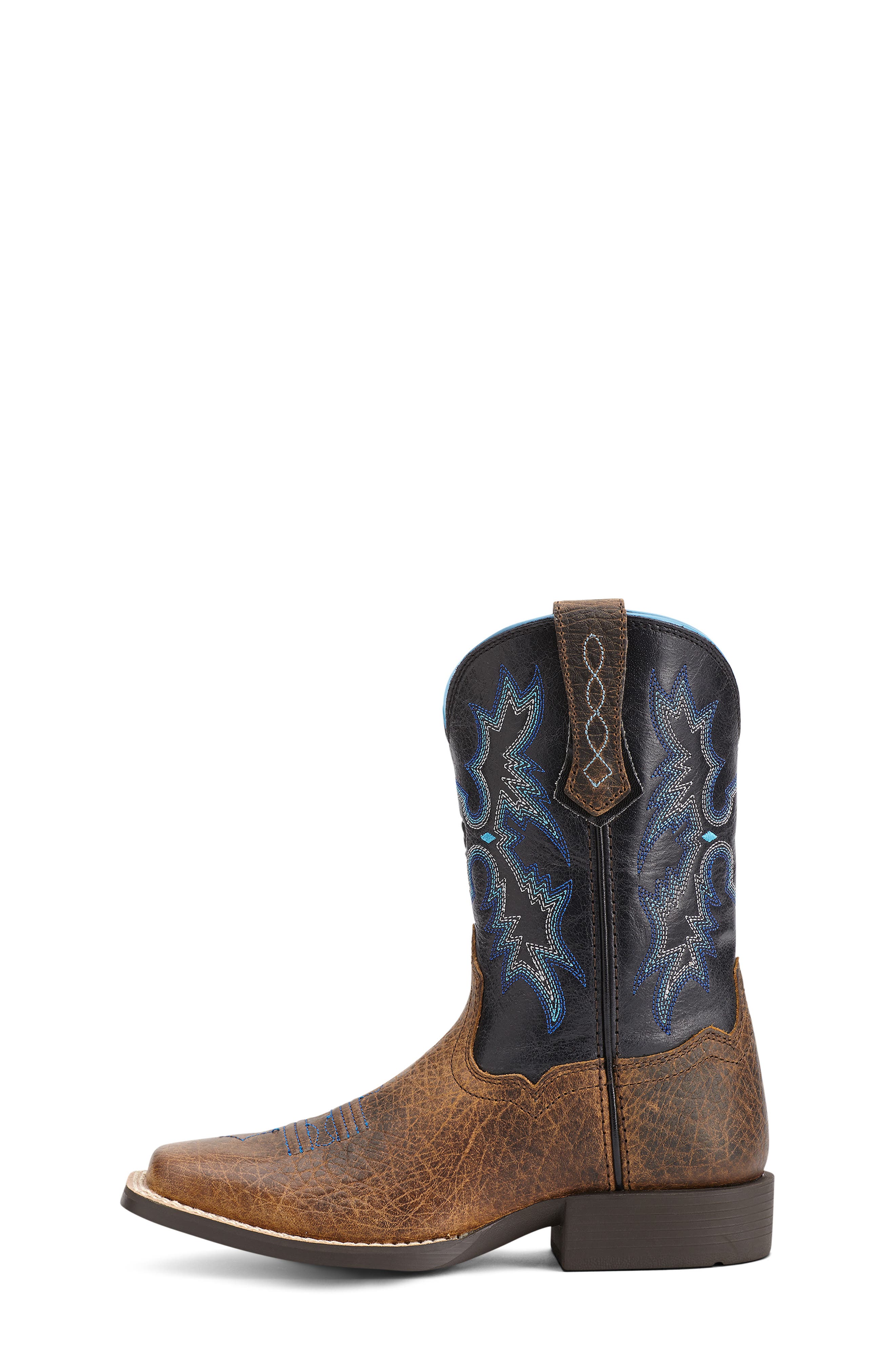 Ariat Kids' Tombstone Wide Square Toe Western Boot, Alternate, color, Brown