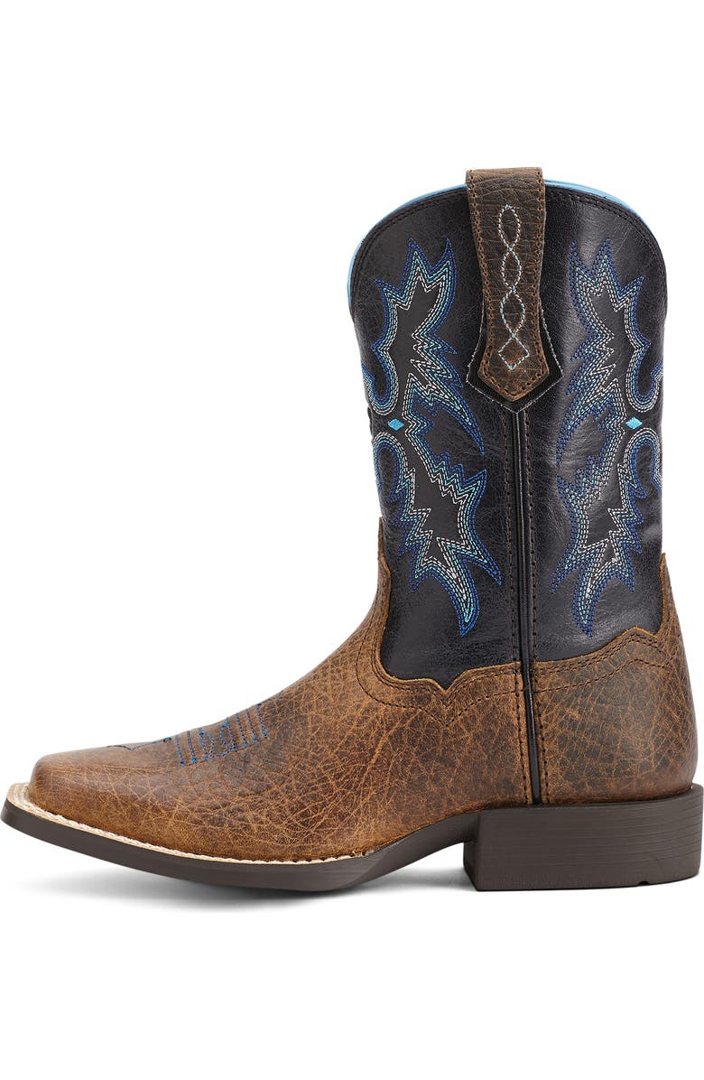 Ariat Kids' Tombstone Wide Square Toe Western Boot, Alternate, color, Brown