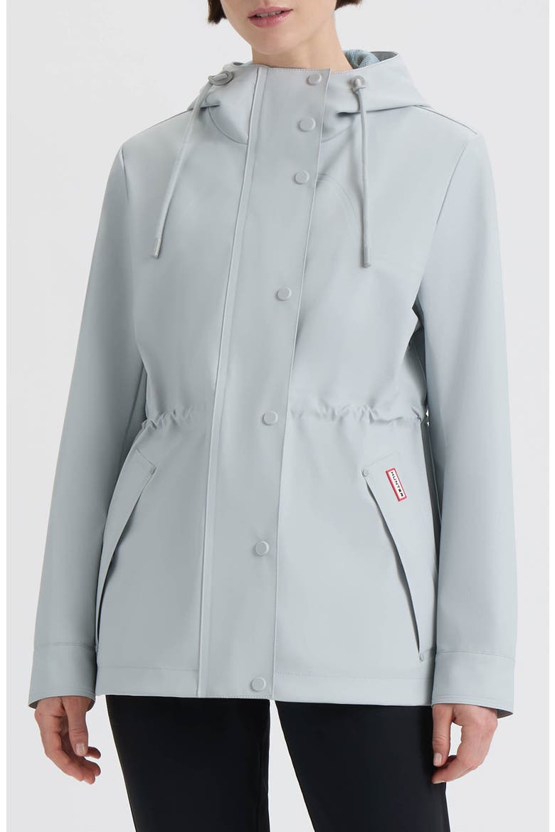 Abbey Short Rubberized Rain Jacket, Main, color, SILVER GREY