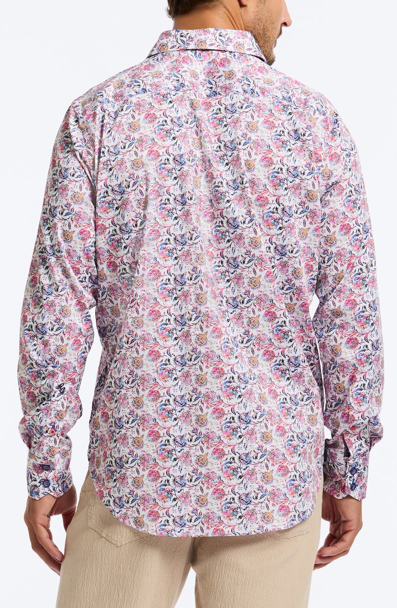 Robert Graham Andaman Floral Stretch Cotton Button-Up Shirt, Alternate, color, Pink Multi