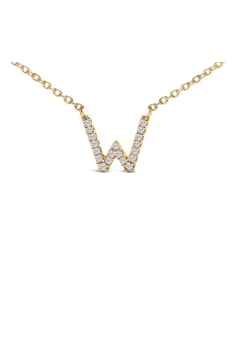 Haus of Brilliance 10K Yellow Gold Diamond Accent "A-Z" Block Initial Pendant Necklace, Alternate, color, Yellow Gold | W