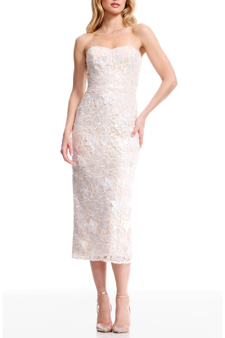 Shailene Lace Strapless Dress, Main, color, OFF WHITE