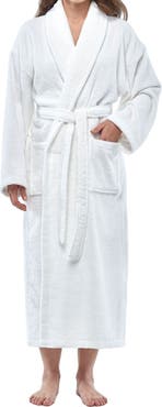 ARUS Shawl Collar Turkish Terry Cotton Bathrobe for Women
