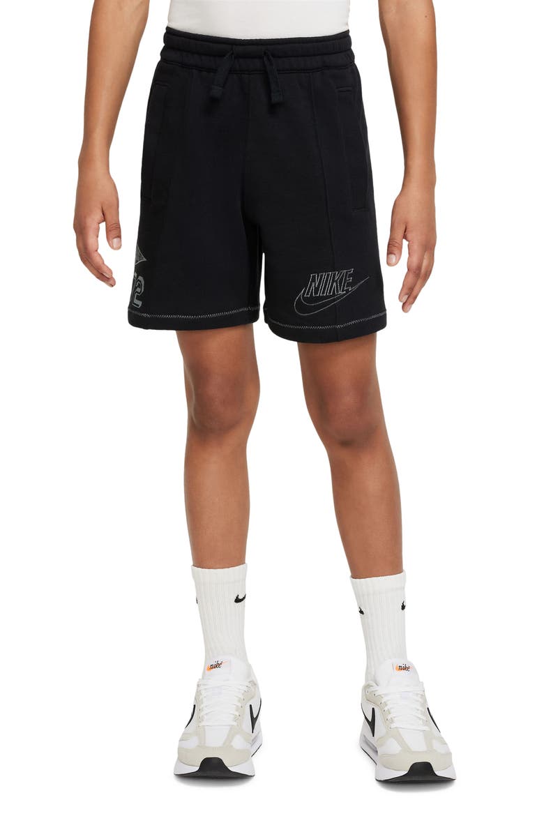 Kids' Sportswear Shorts, Main, color, BLACK/ BLACK/ SMOKE GREY