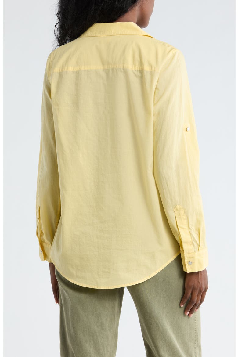 Solid Roll Sleeve Button-Up Shirt, Alternate, color, BUTTERCREAM