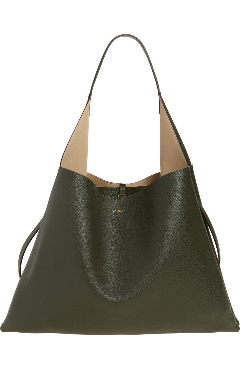 Ree Projects Large Clare Pebbled Leather Tote, Main, color, Deep Moss