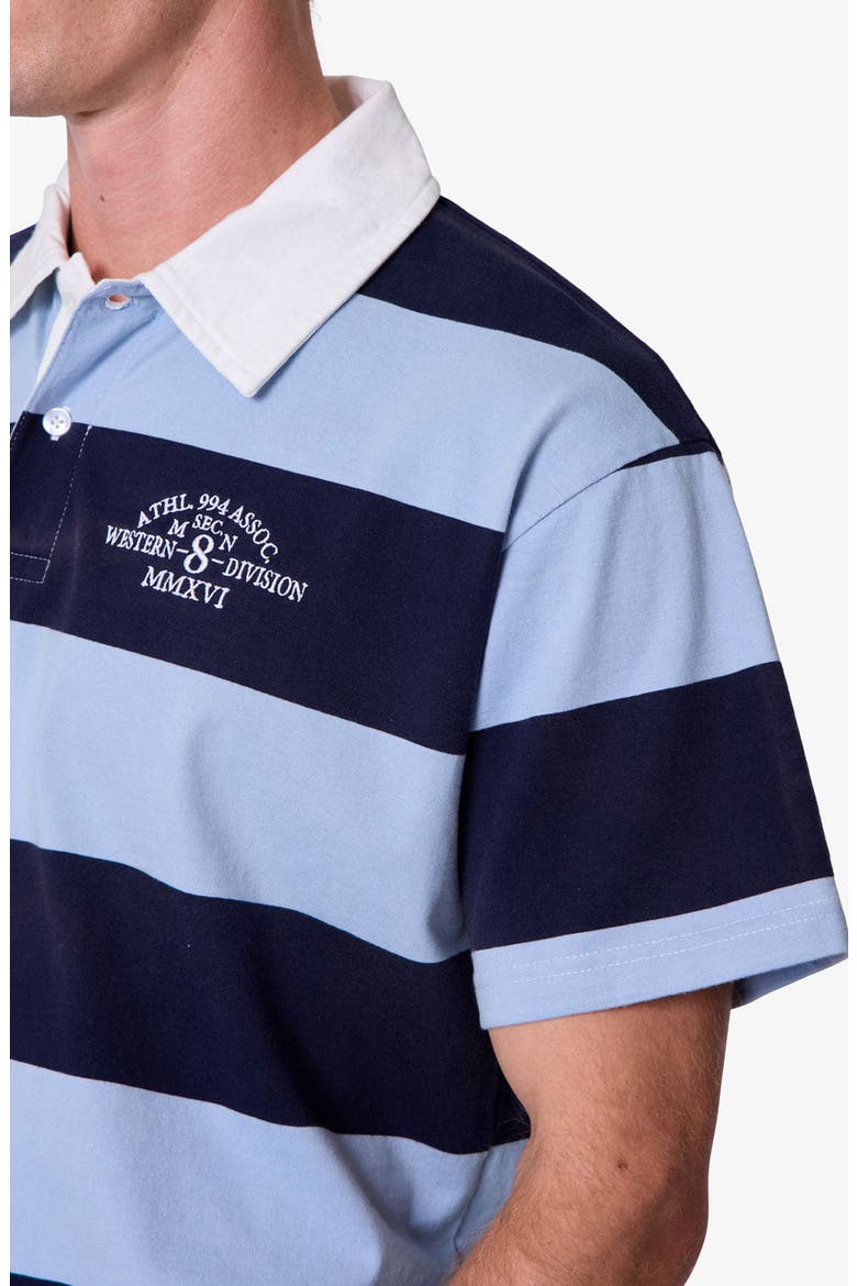 Big Stripe Short Sleeve Rugby Shirt, Alternate, color, BLUE