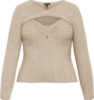 City Chic Tessa Cutout Rib Sweater
