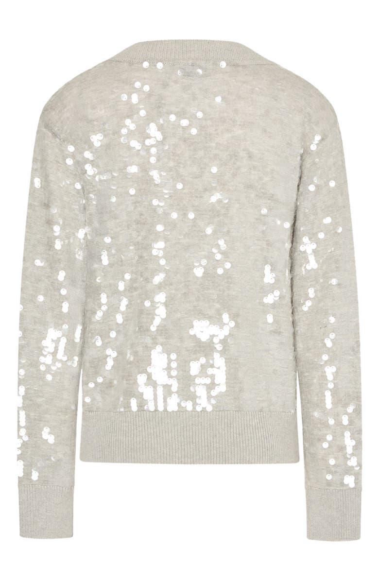 Milly Ilaria Sequin Sweater, Alternate, color, Light Heather
