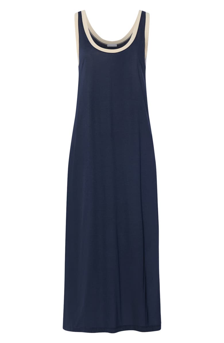 Hanro Laura Long Tank Nightgown, Alternate, color, Deep Navy