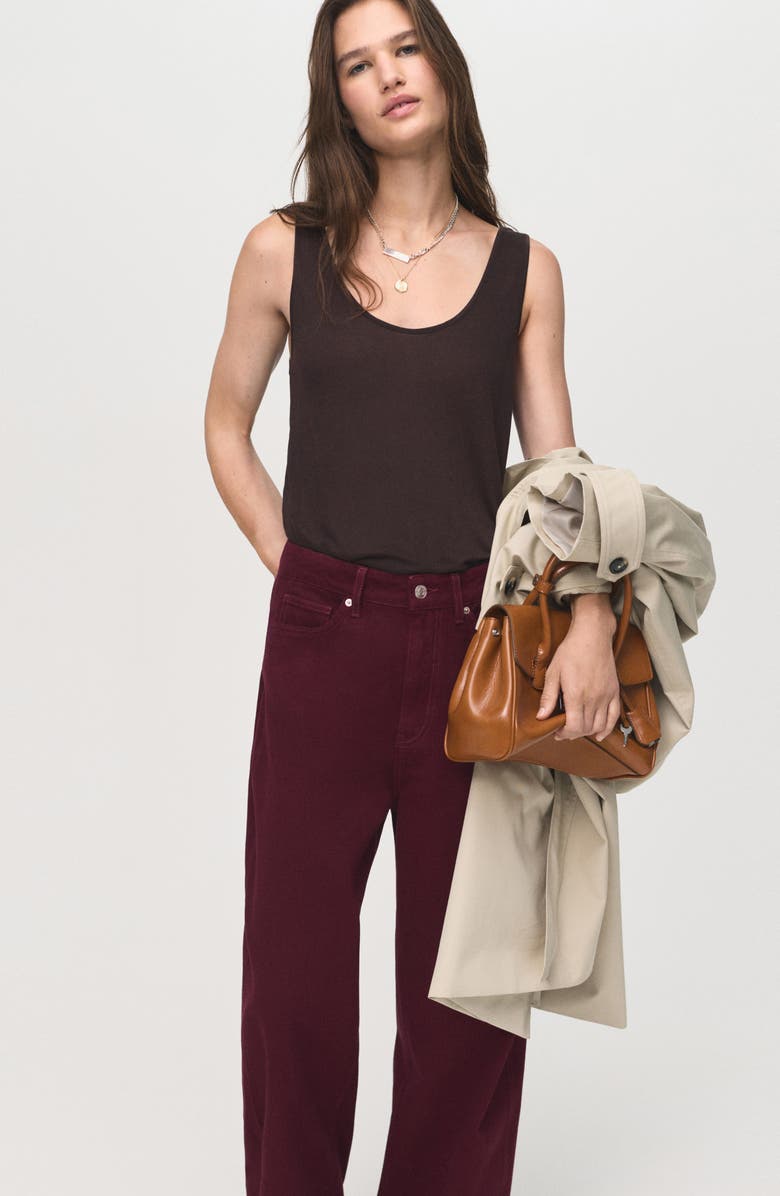 MANGO High Waist Balloon Jeans, Alternate, color, Wine