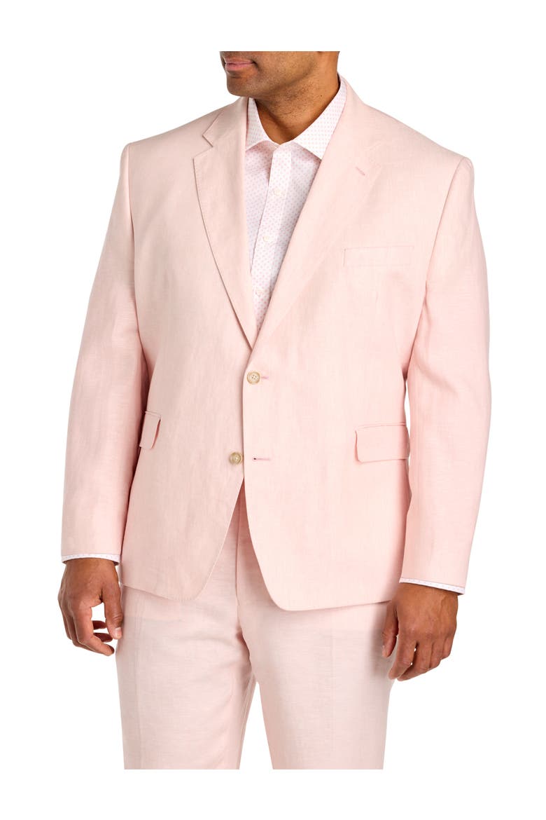 Big & Tall Linen Suit Jacket V2, Main, color, PINK