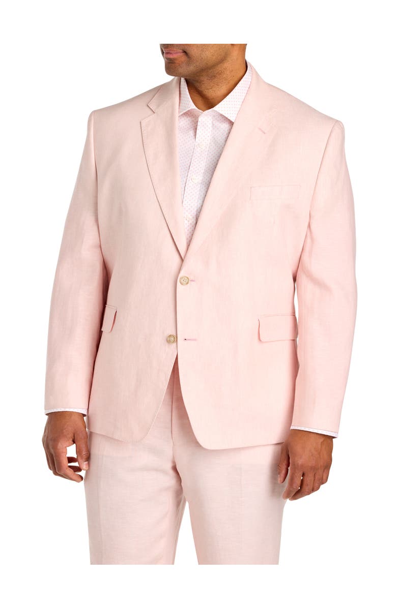 Tallia Big & Tall Linen Suit Jacket V2, Main, color, Pink
