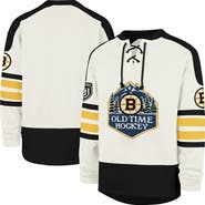 '47 Men's '47 Cream Boston Bruins Pond Hockey Trio Eternal Lacer Sweatshirt