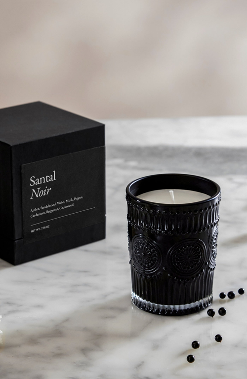 Italic Noir Swiss Scented Glass Candle In Black