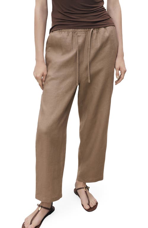 Mango Linen Drawstring Pants