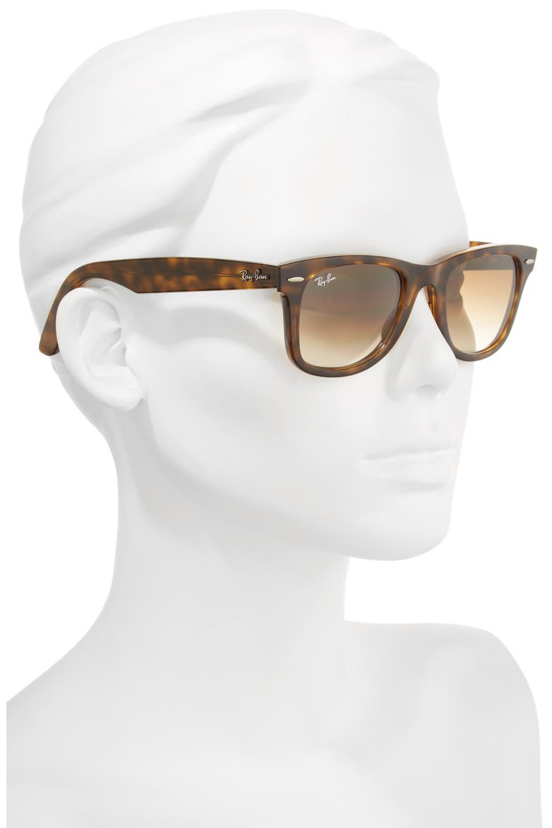 50mm Wayfarer Ease Gradient Sunglasses, Alternate, color, LIGHT HAVANA