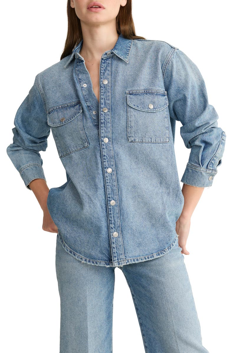 WARP+WEFT Smo Denim Shirt, Main, color, Silverado