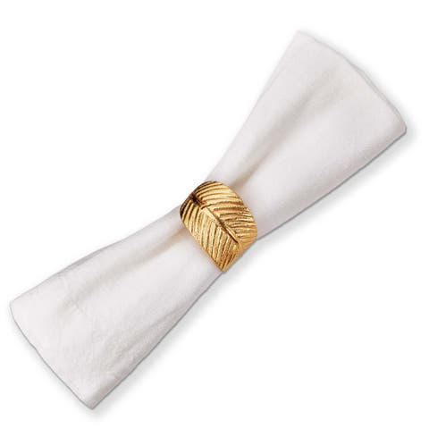 Leaf Napkin Ring Brass Gold Aluminum for Thanksgiving Decor