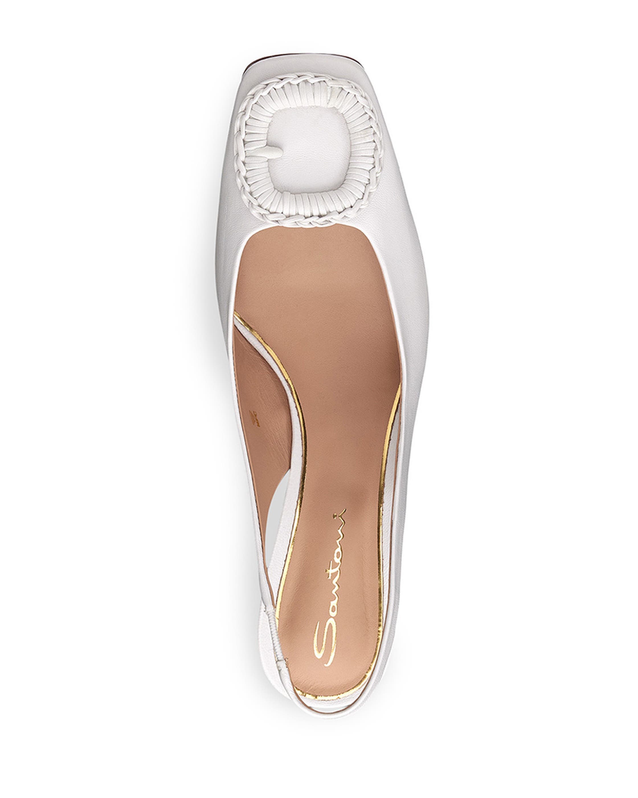Leather Mid-Heel Slingback, Alternate, color, White