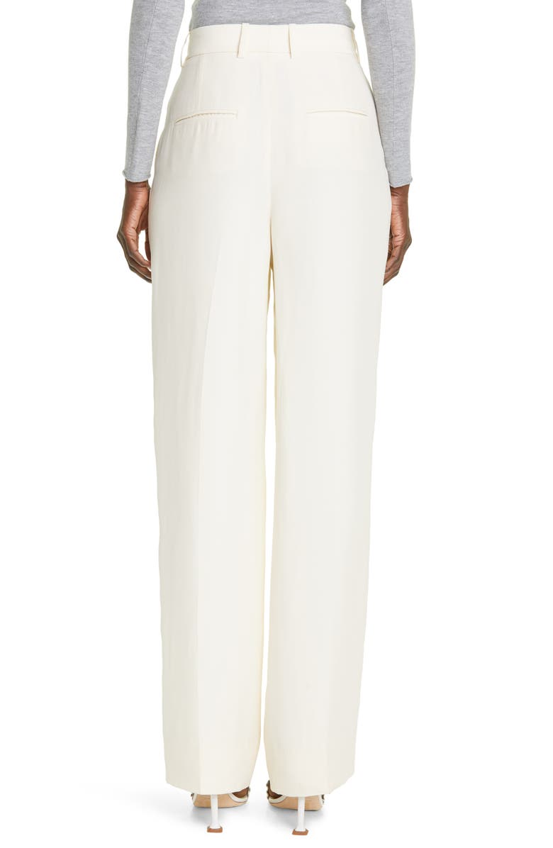 ST. JOHN High Waist Silk Blend Georgette Wide Leg Pants, Alternate, color,