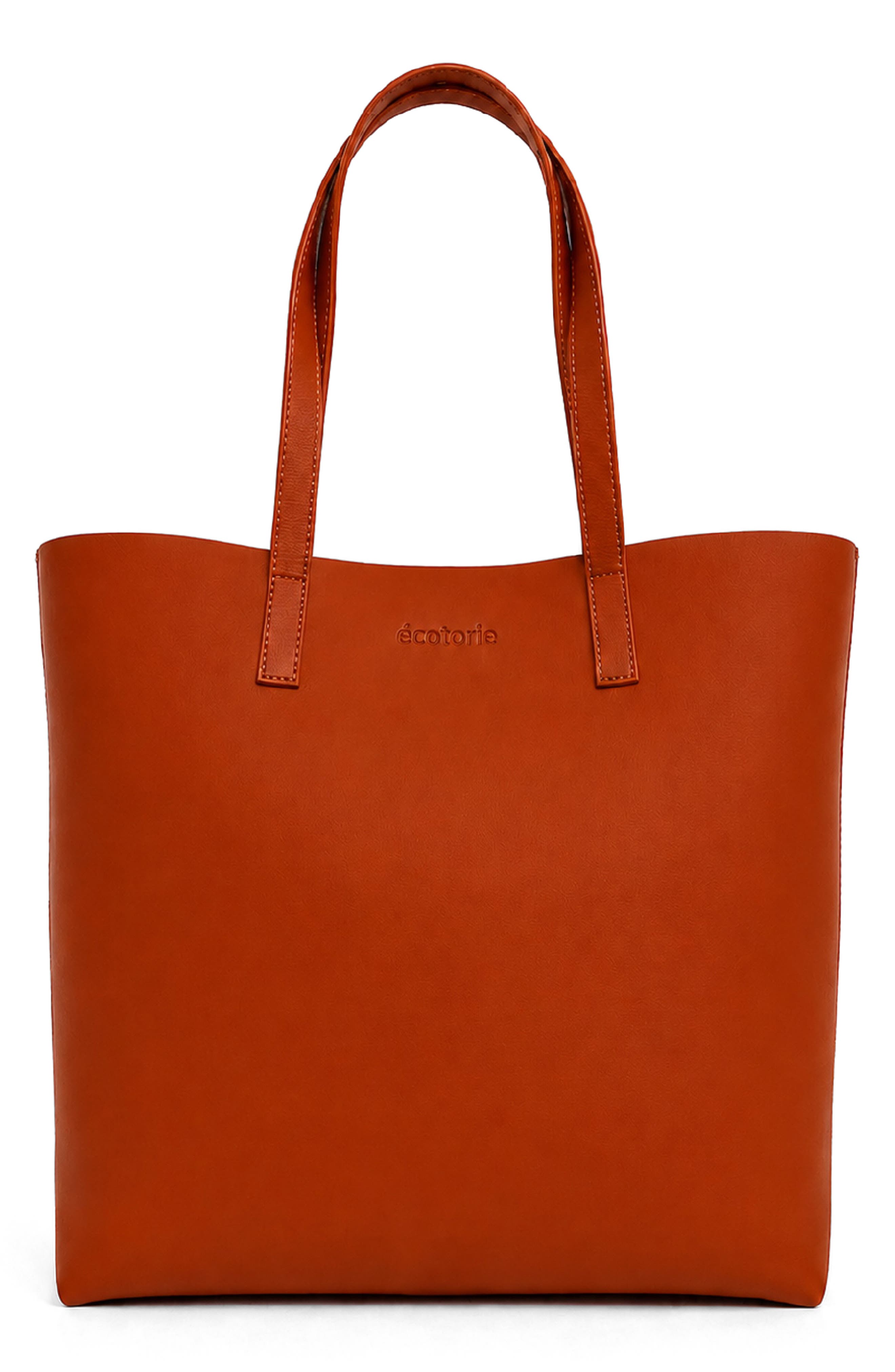Agatha Leather Tote, Main, color, RUST