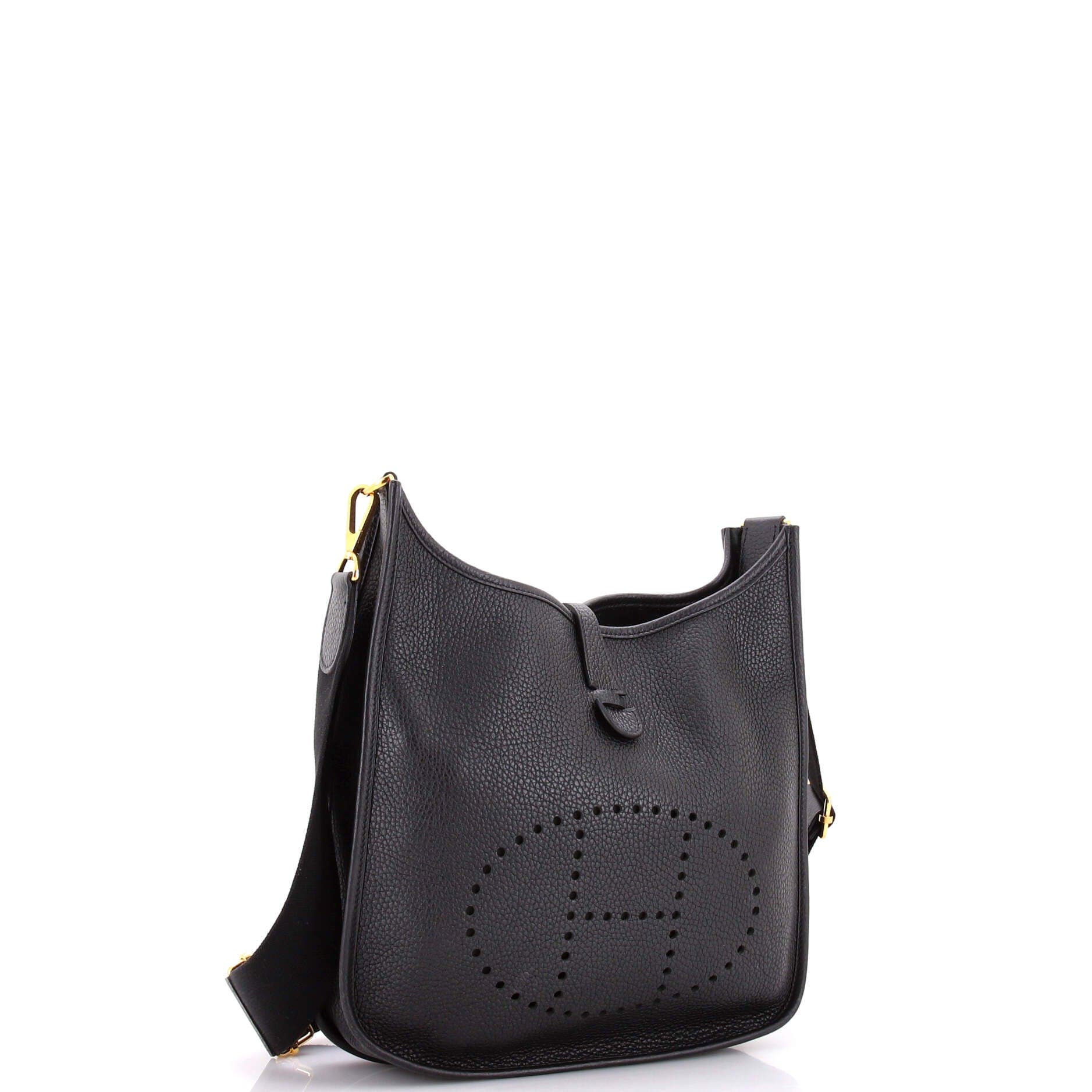 Pre-Owned Hermes Evelyne Bag Gen III Clemence PM, Alternate, color, Noir