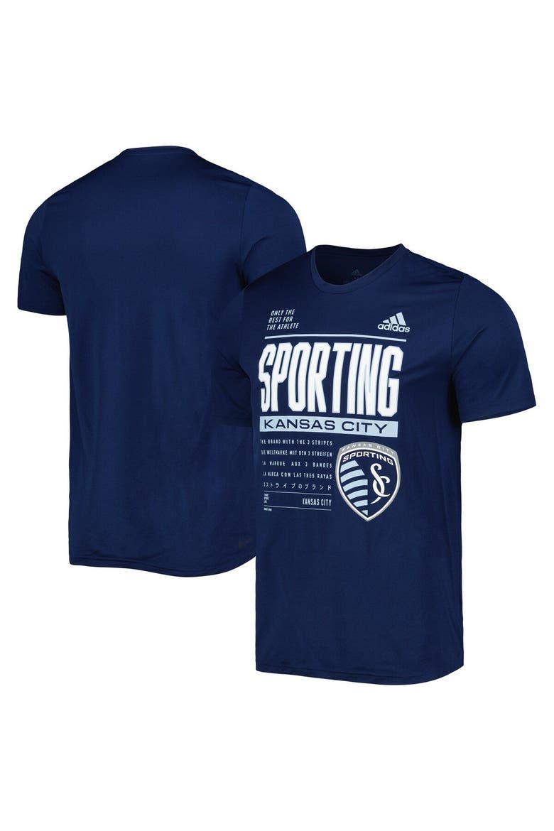 Men's adidas Navy Sporting Kansas City Club DNA Performance T-Shirt, Main, color, Navy