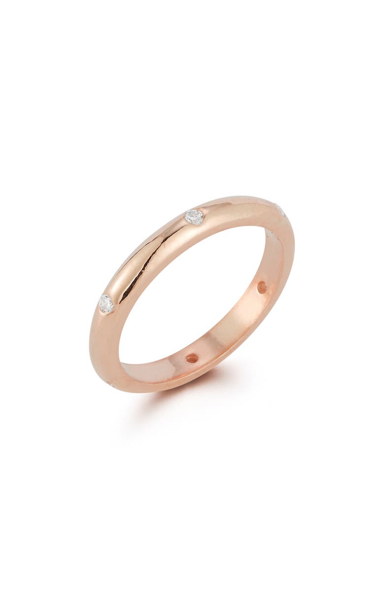 CHLOE AND MADISON Cubic Zirconia Band Ring, Alternate, color, Rose Gold