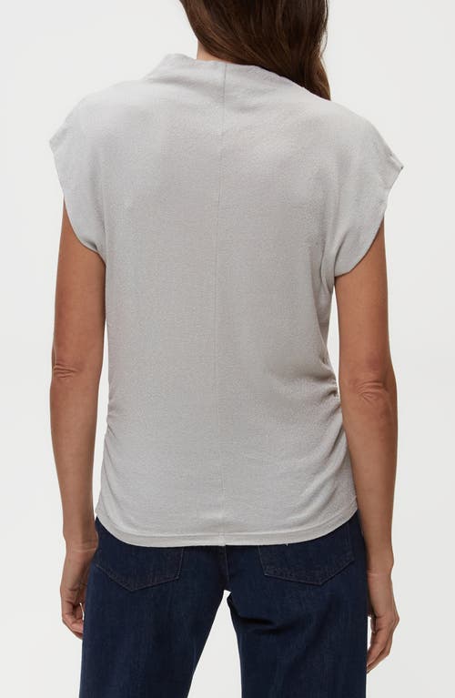 Shop Michael Stars Reese Power Shoulder Top In Hematite