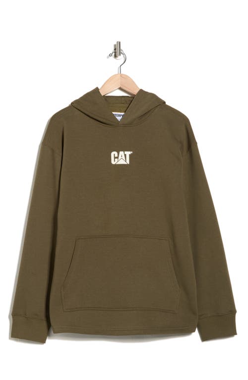 Cat Wwr Crop Logo Graphic Hoodie In Green
