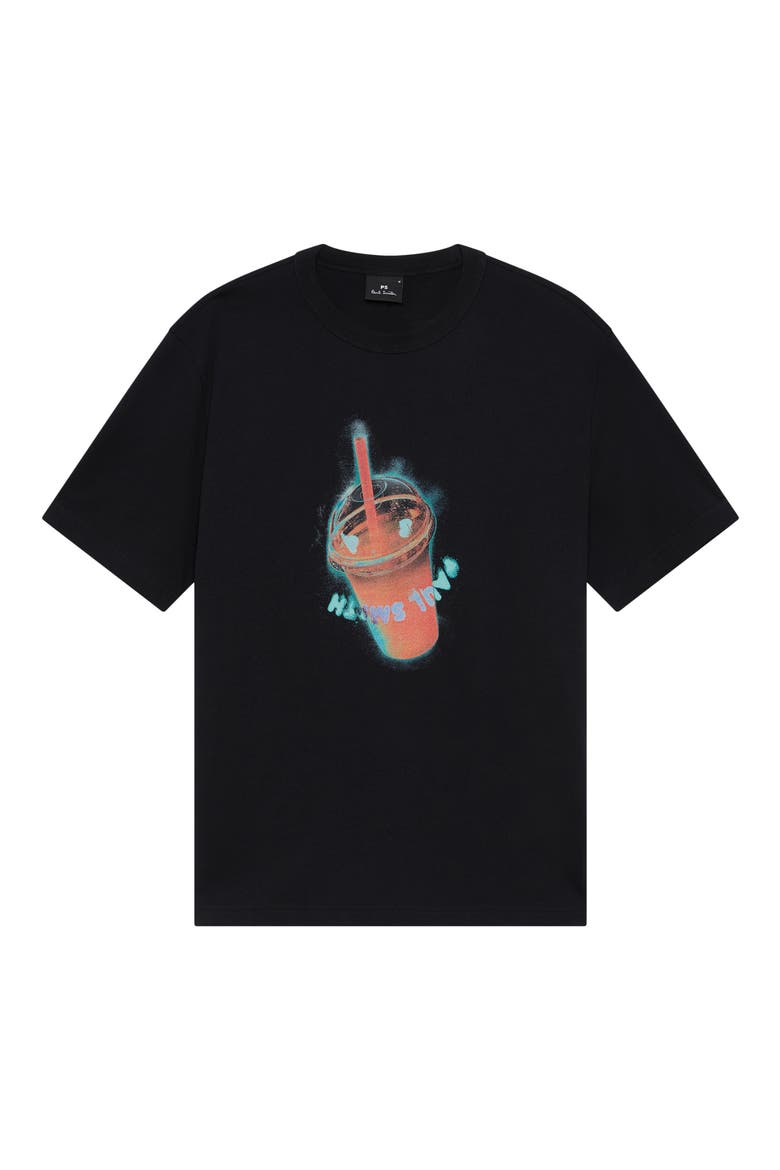 Drink Graphic Organic Cotton T-Shirt, Main, color, BLACK