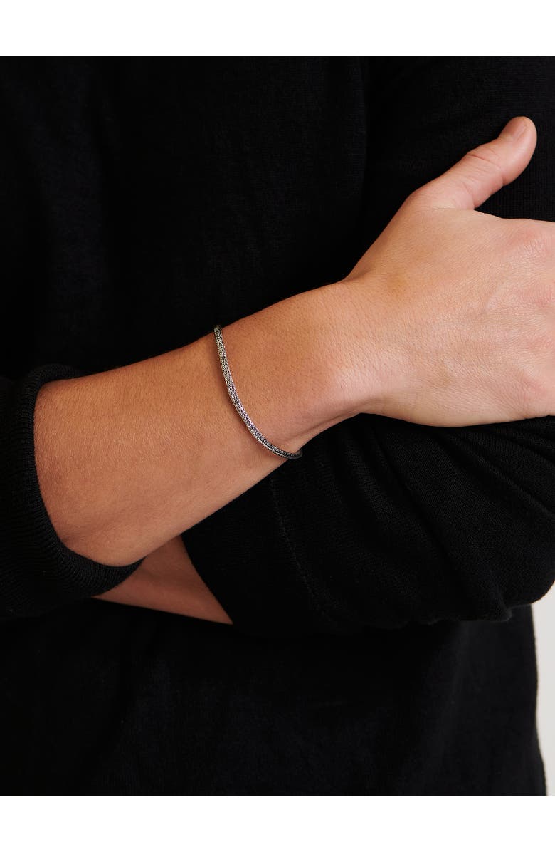 DEVATA Foxtail Round 3mm Chain Bracelet in Sterling Silver, Alternate, color, Silver