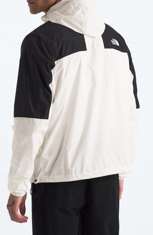 Shop The North Face Mountain Wind Jacket In White Dune/tnf Black