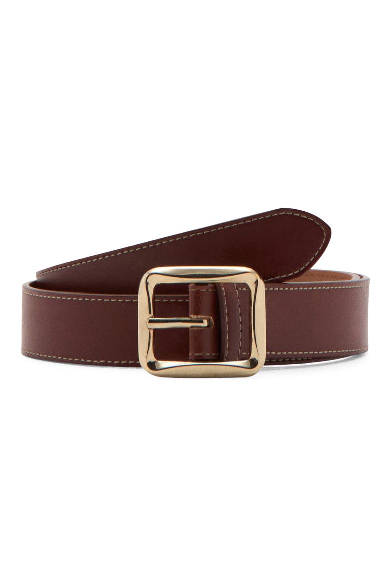 Square Buckle Belt, Main, color, BROWN