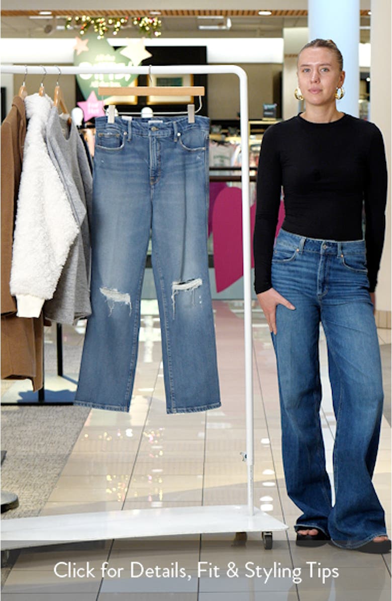 Soft-Tech Good Curve Ripped High Waist Ankle Straight Leg Jeans, sales video thumbnail