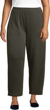 Lands' End Plus Size Sport Knit High Rise Barrel Ankle Pants
