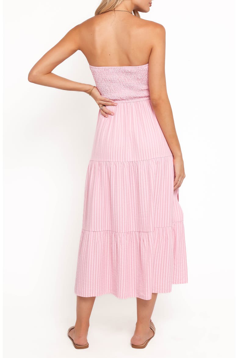 Maisie Strapless Midi Dress, Alternate, color, PINK STRIPE