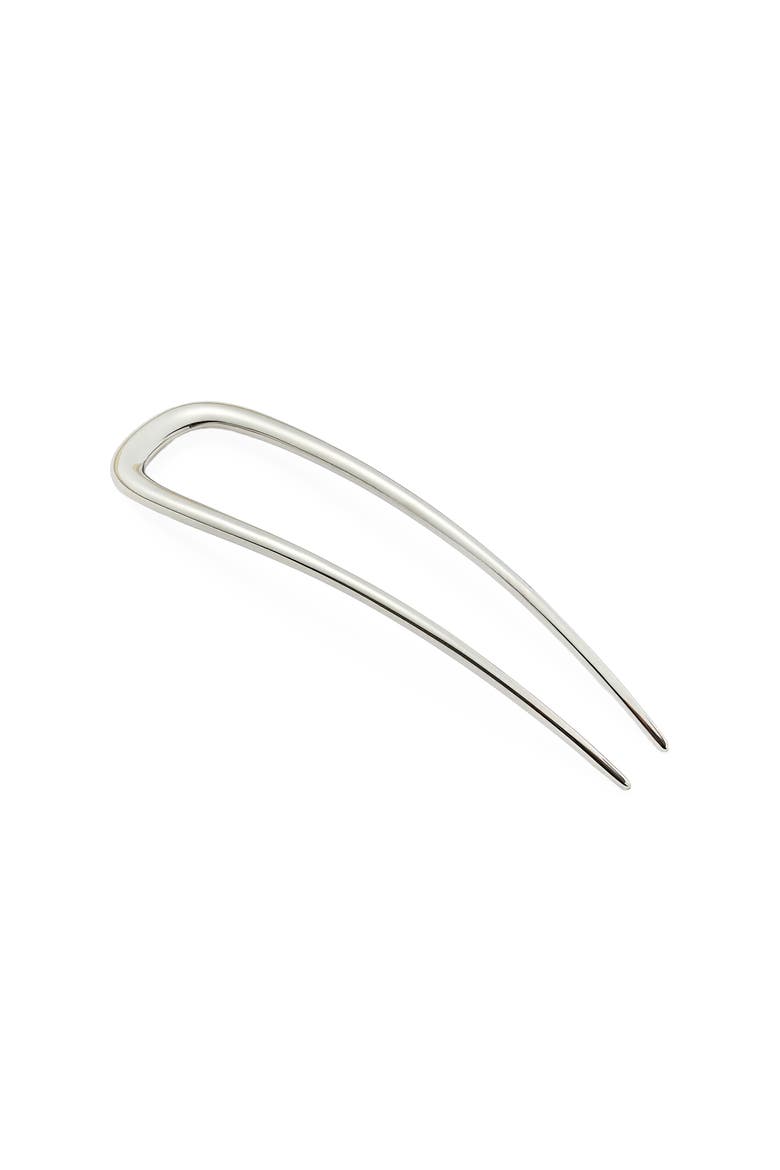 Midi French Hair Pin, Alternate, color, Silver