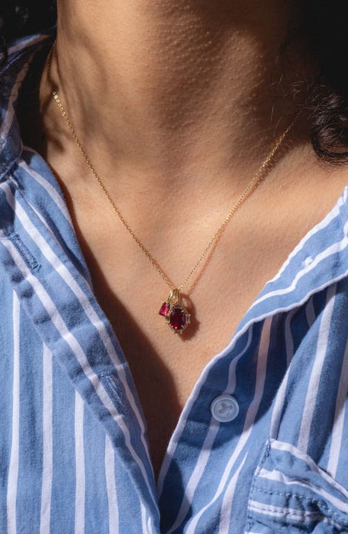Local Eclectic Baguette Cut Birthstone Charm In Gold